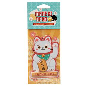 Osvěžovač vzduchu - Maneki Neko kočka pro štěstí - bílá-Třešňový květ 