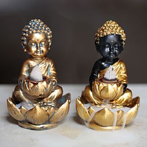 Aromalampa -  vonný kužel - kouřový vodopád - Malý Buddha a Lotus