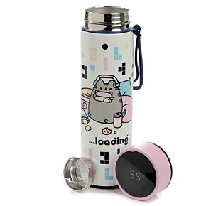 Nerezová termoláhev  s digitálním teploměrem  450ml  - Pusheen-kočka