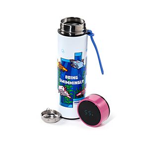 Nerezová termoláhev  s digitálním teploměrem 450ml - Minecraft Axolotl 