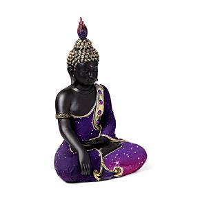 Dekorace - soška - Thai Buddha  - černo fialový - Meditace