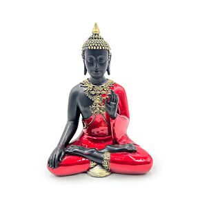 Dekorace - soška - Thai Buddha - meditace - červeno černo zlatá