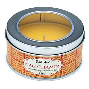 Svíčka v plechové krabičce Goloka Nag Champa