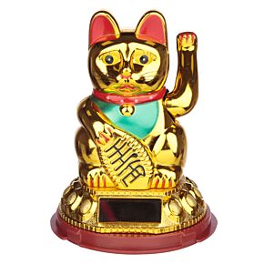 Figurka- Mávající kočka pro štěstí Maneki Neko - zlatá