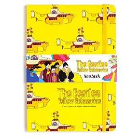 Linkovaný A5 zápisník z recyklovaného papíru-The Beatles Yellow Submarine